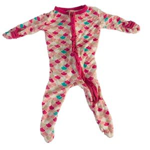 0-3M KicKee Baby Girl Mermaid Ruffle Zippered Sleeper